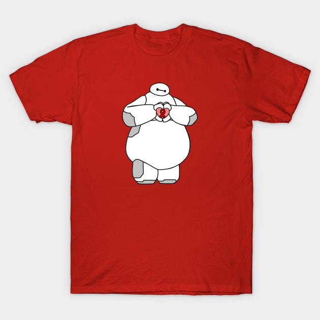 Health Care Robot Holding Awareness Ribbon (Red) T-Shirt by CaitlynConnor